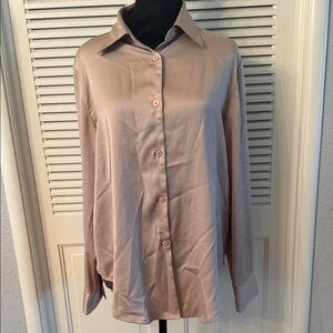 MIMOSA Blush Silk-Look Button Shirt